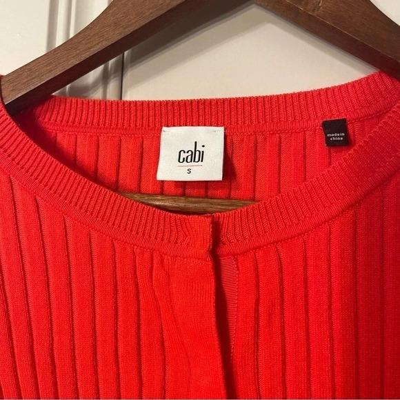 Cabi Hibiscus Trumpet Sleeve Ribbed Cardigan Style 5285 Size Small - Picture 5 of 9